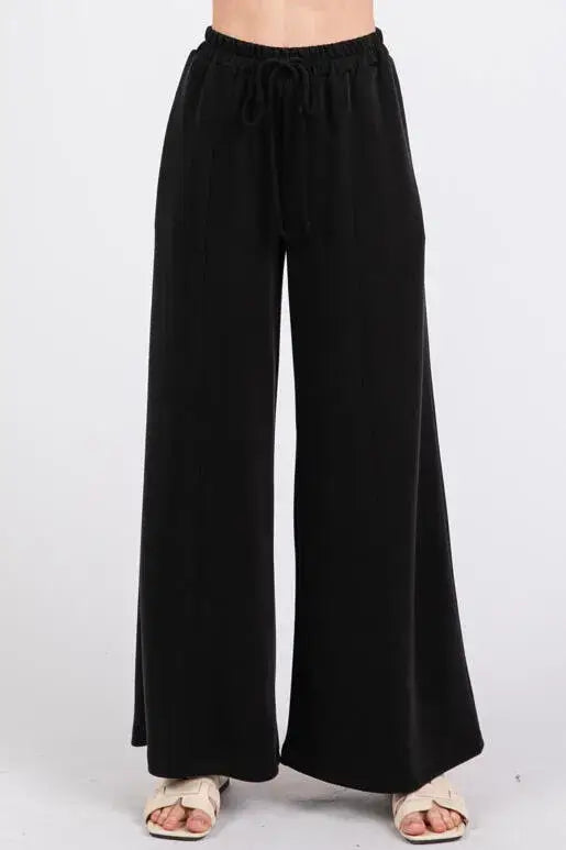 Modal Jersey Wide Leg Pants - NP70337: Stone