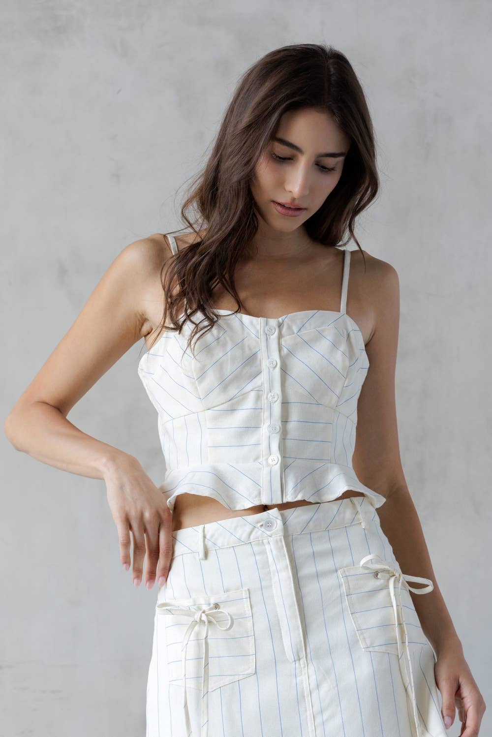 JT8149-IVORY BLUE STRIPE: IVORY/BLUE STRIPE