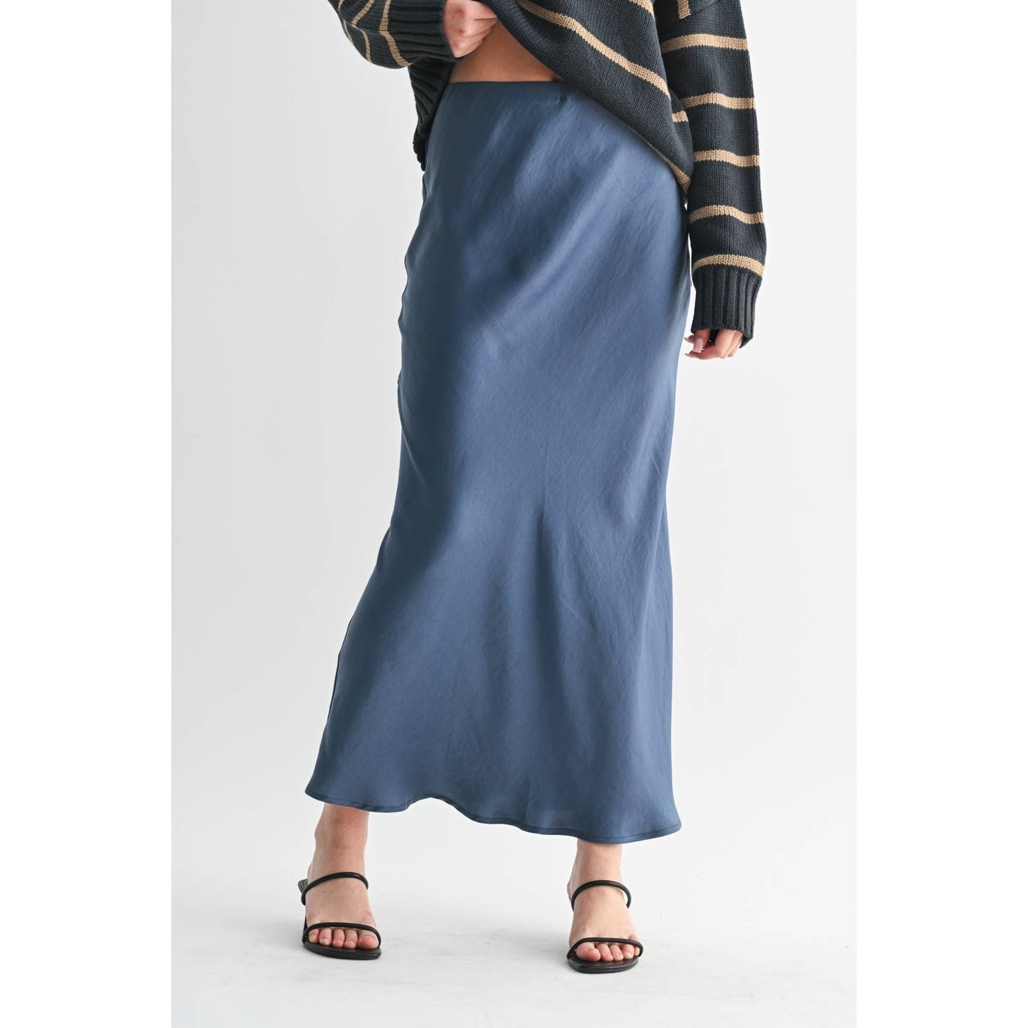 SOLID MAXI SKIRT: Brown / FS65099_4