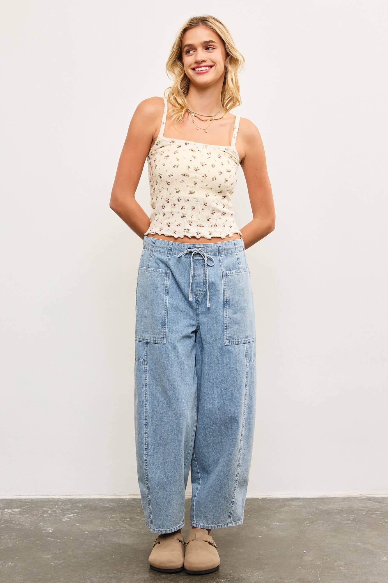 PRINTED KNIT CAMI TOP: BUTTERFLY / S24478