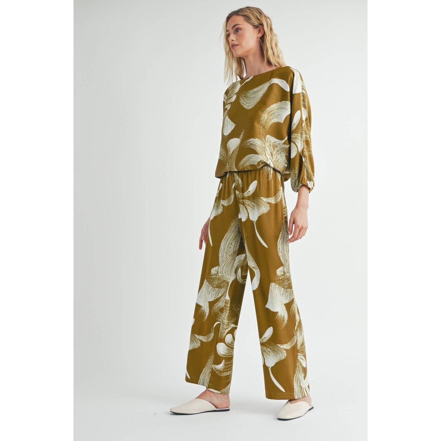 ABSTRACT PRINT PANTS: MOSS / FP67774