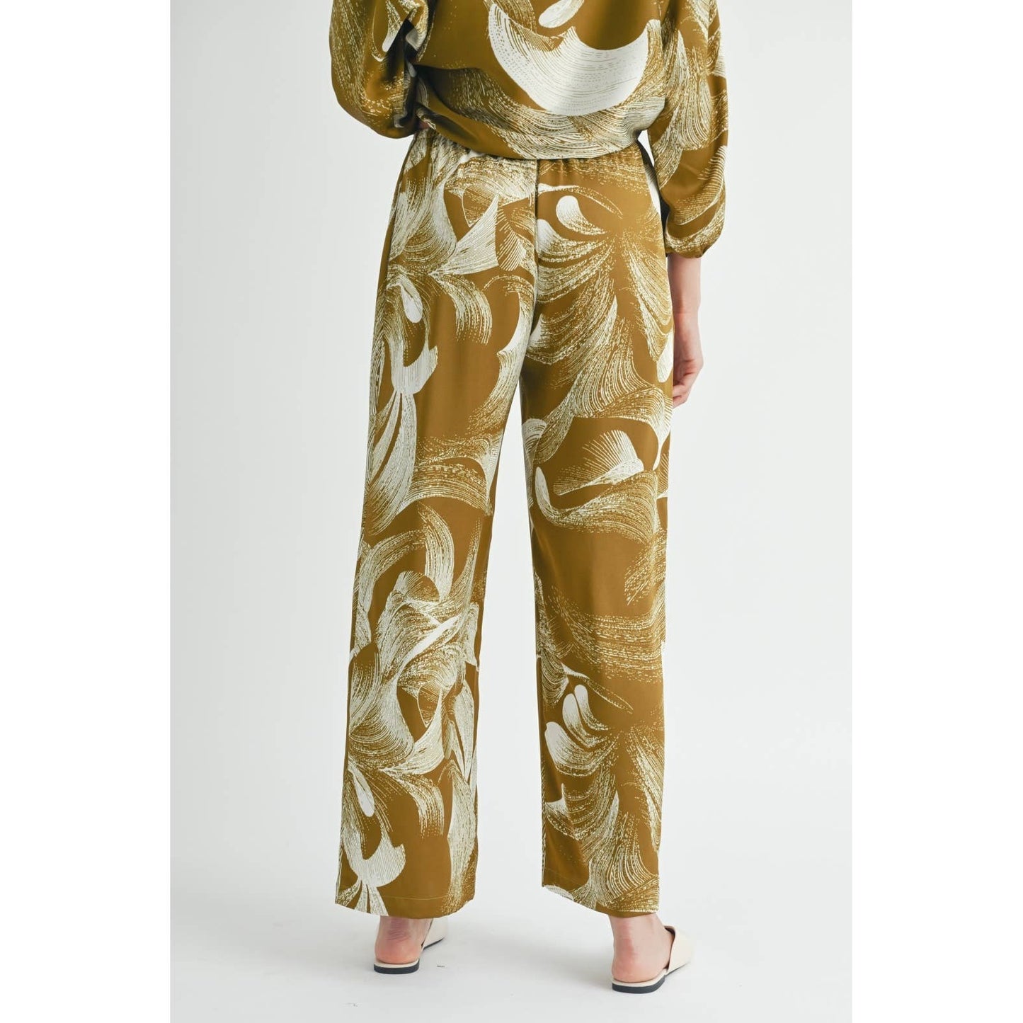 ABSTRACT PRINT PANTS: MOSS / FP67774