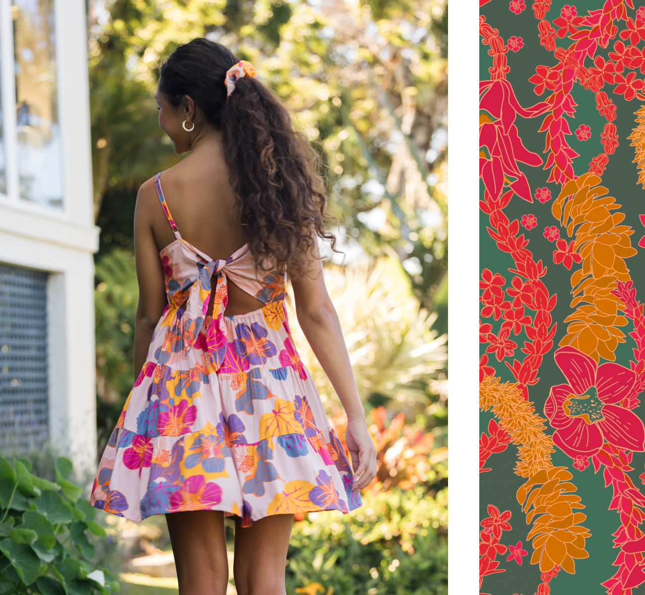 Coral Dress in Lei Day