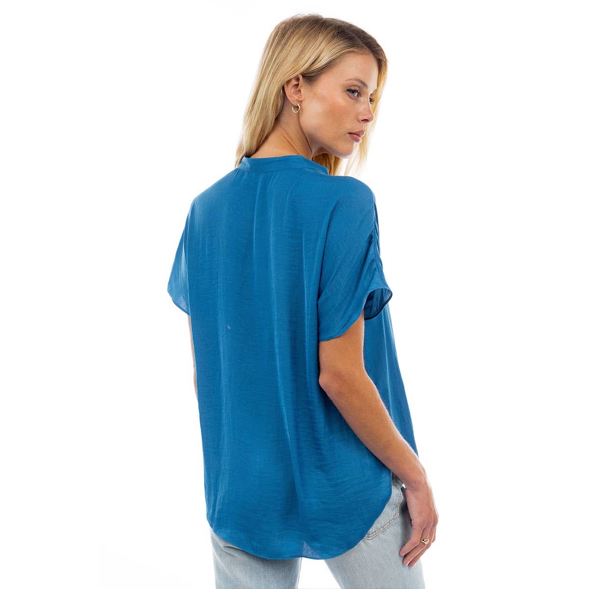 Drop Shoulder Regular Blouse: Navy / OB112897