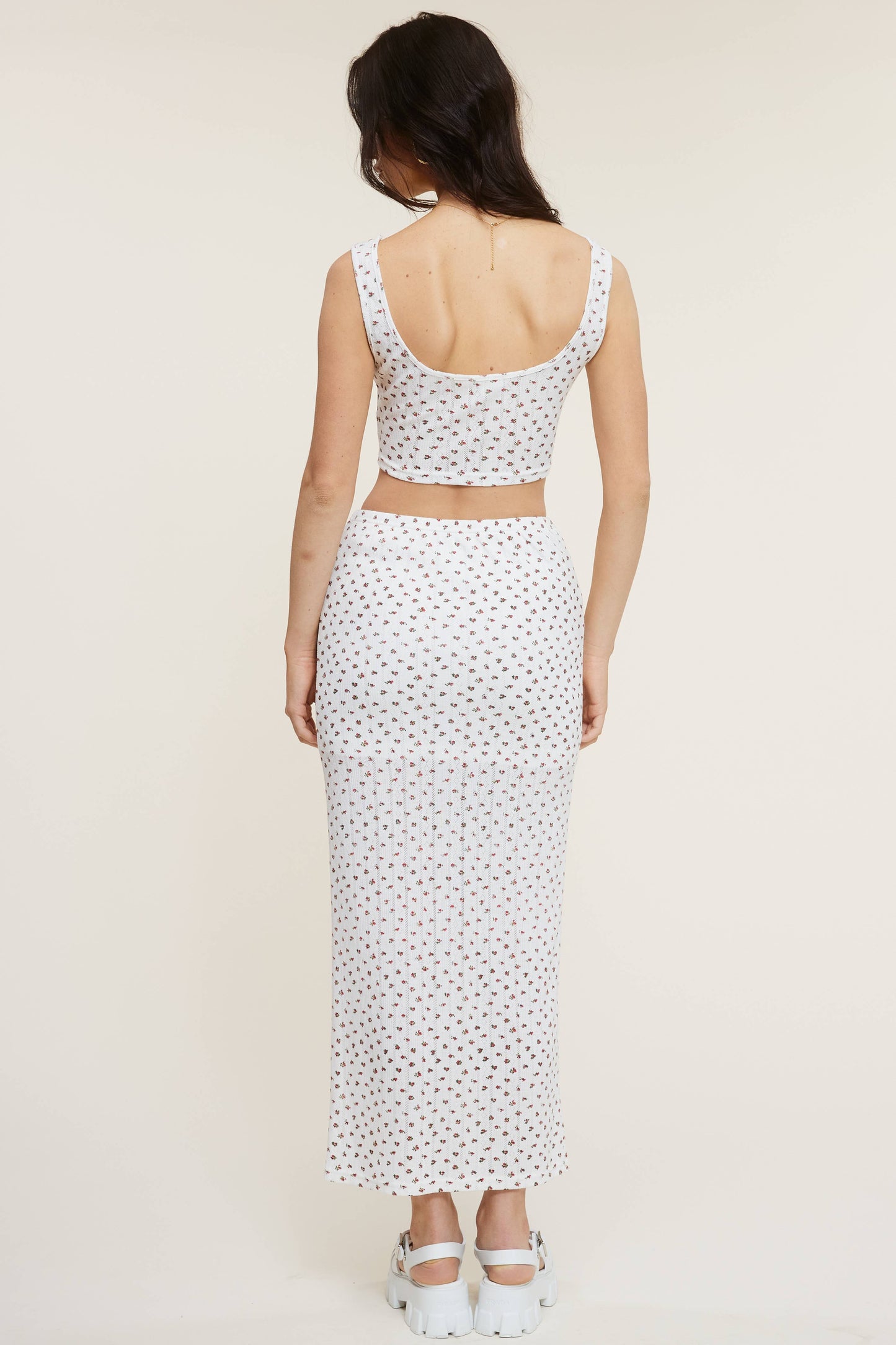 💖Only Skirt💖 MS8067 FLORAL PRINT Ivory