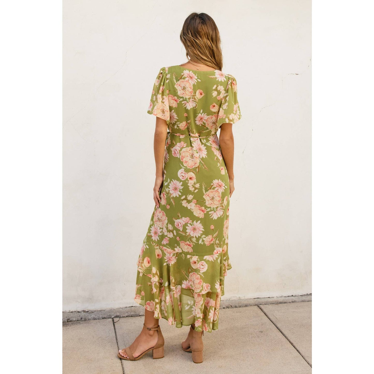 Dream Girl Double Ruffled Hem Wrap Dress: LILY FLORAL / FD10522-P1574_1