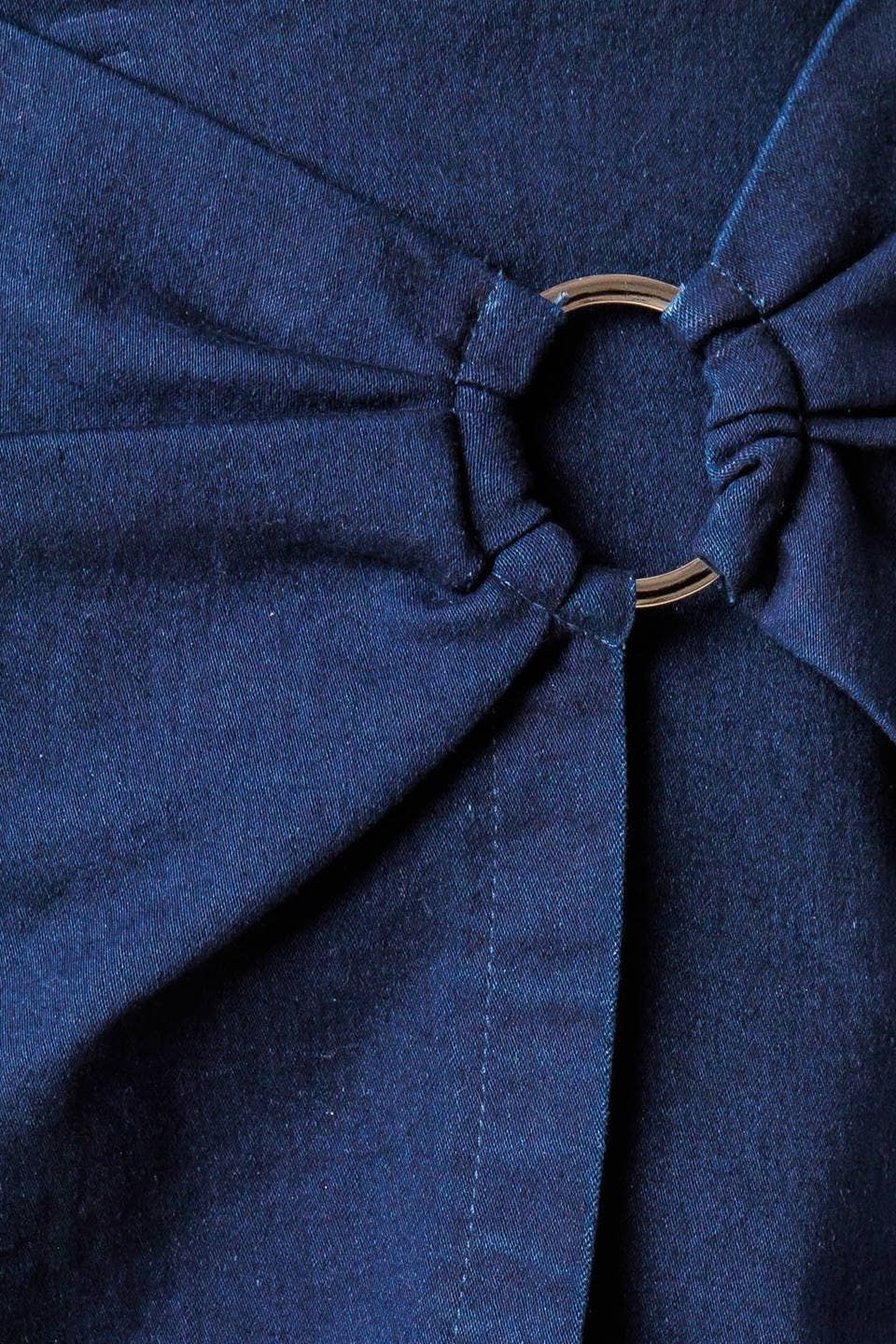A solid woven skort - IP8535-A: MEDIUM INDIGO