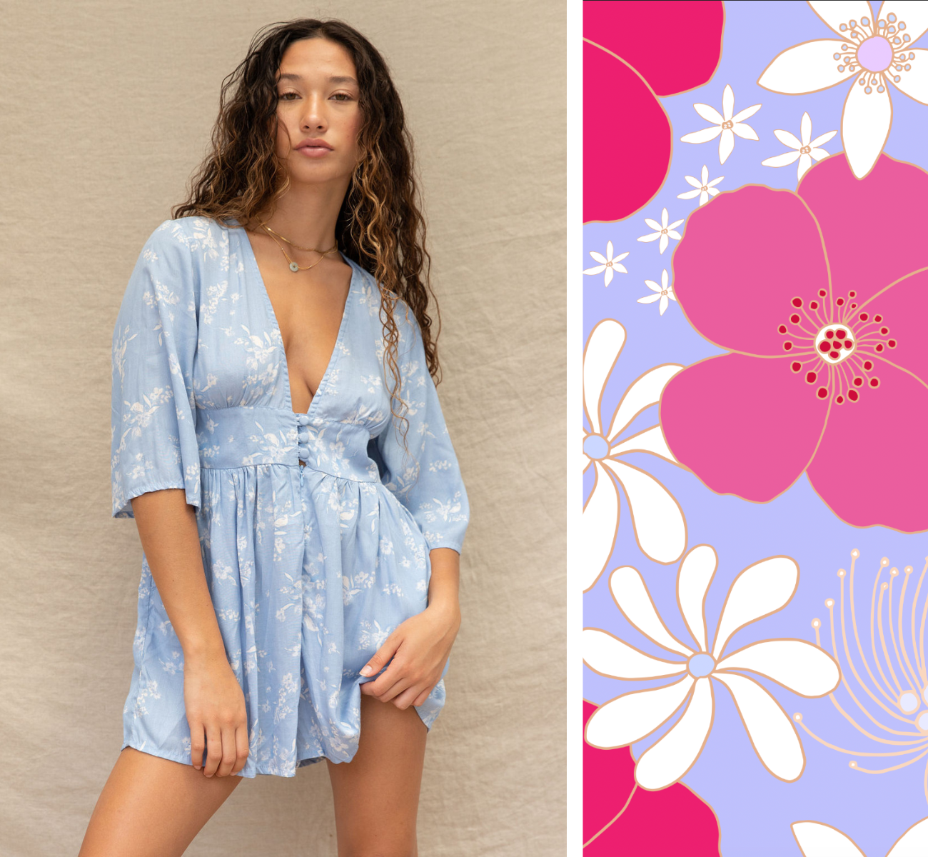 Nora Playsuit in Paradise Bloom