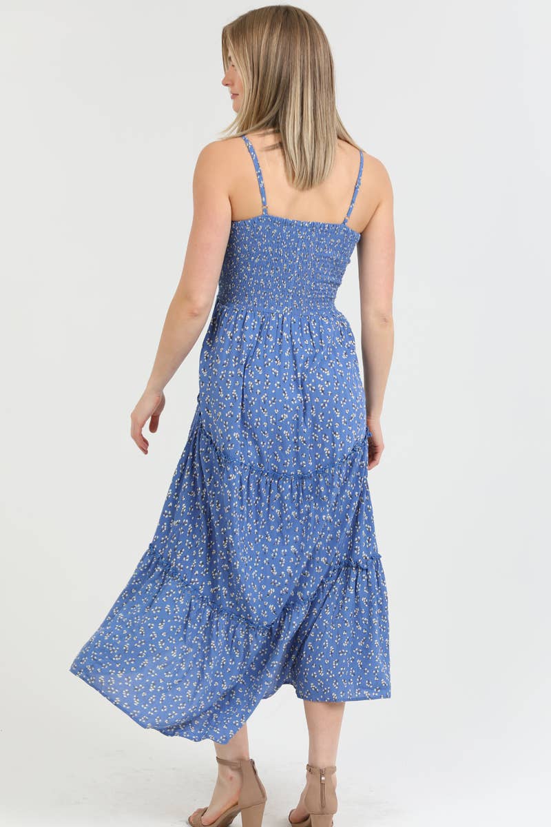 C4A91-WA27 V NECK TWIST FRONT CUT OUT MAXI DRESS