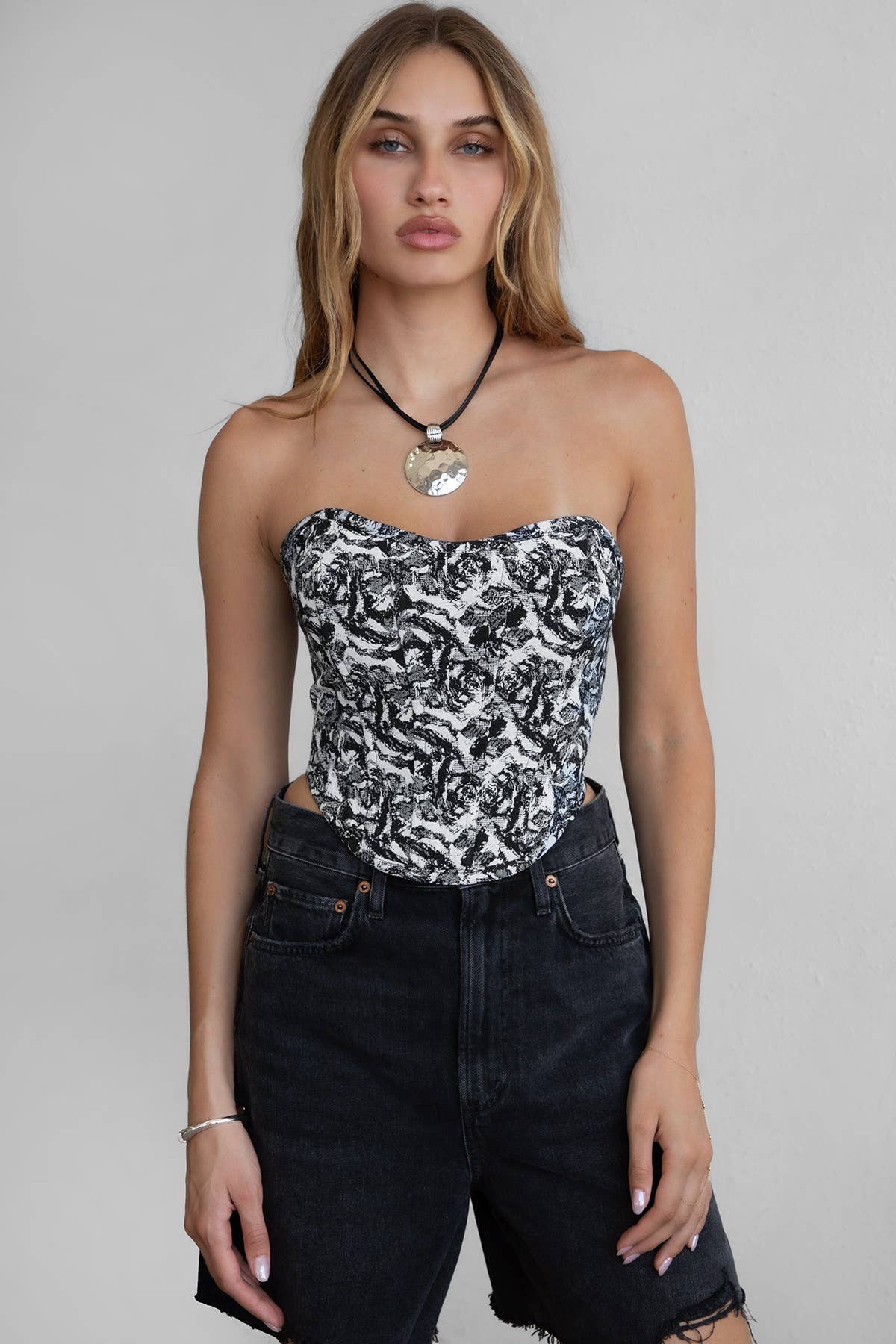 BRANDY Tapestry Print Corset TA30481-BRIAR-BLUE