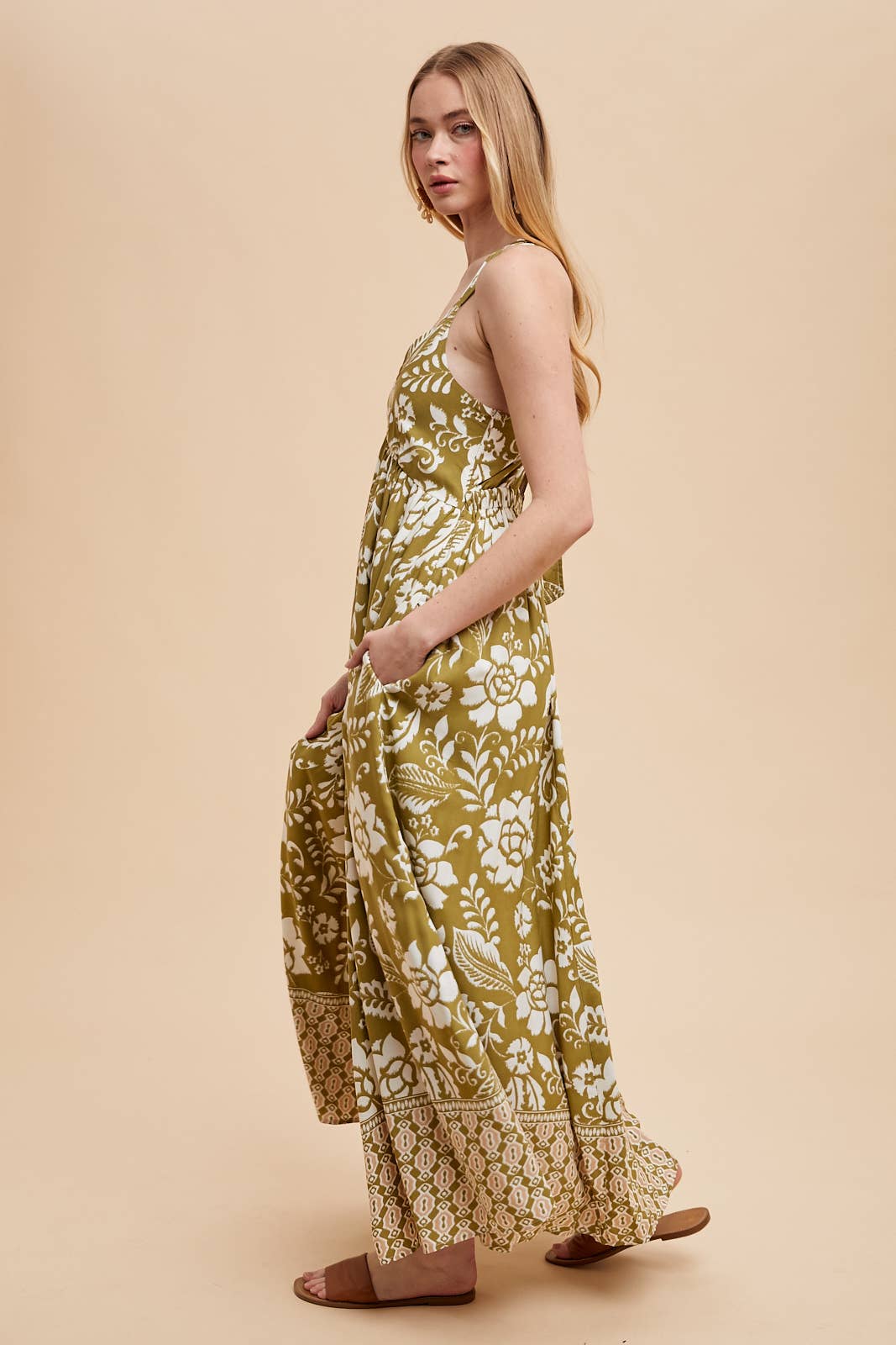 RESORT BORDER PRINT MAXI DRESS: INDIGO / ILD6282