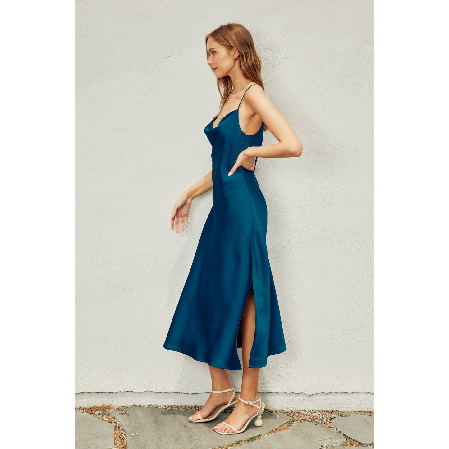 Going Out Cowl Neck Slip Dress: CHAMPAGNE / FD9602-CP112