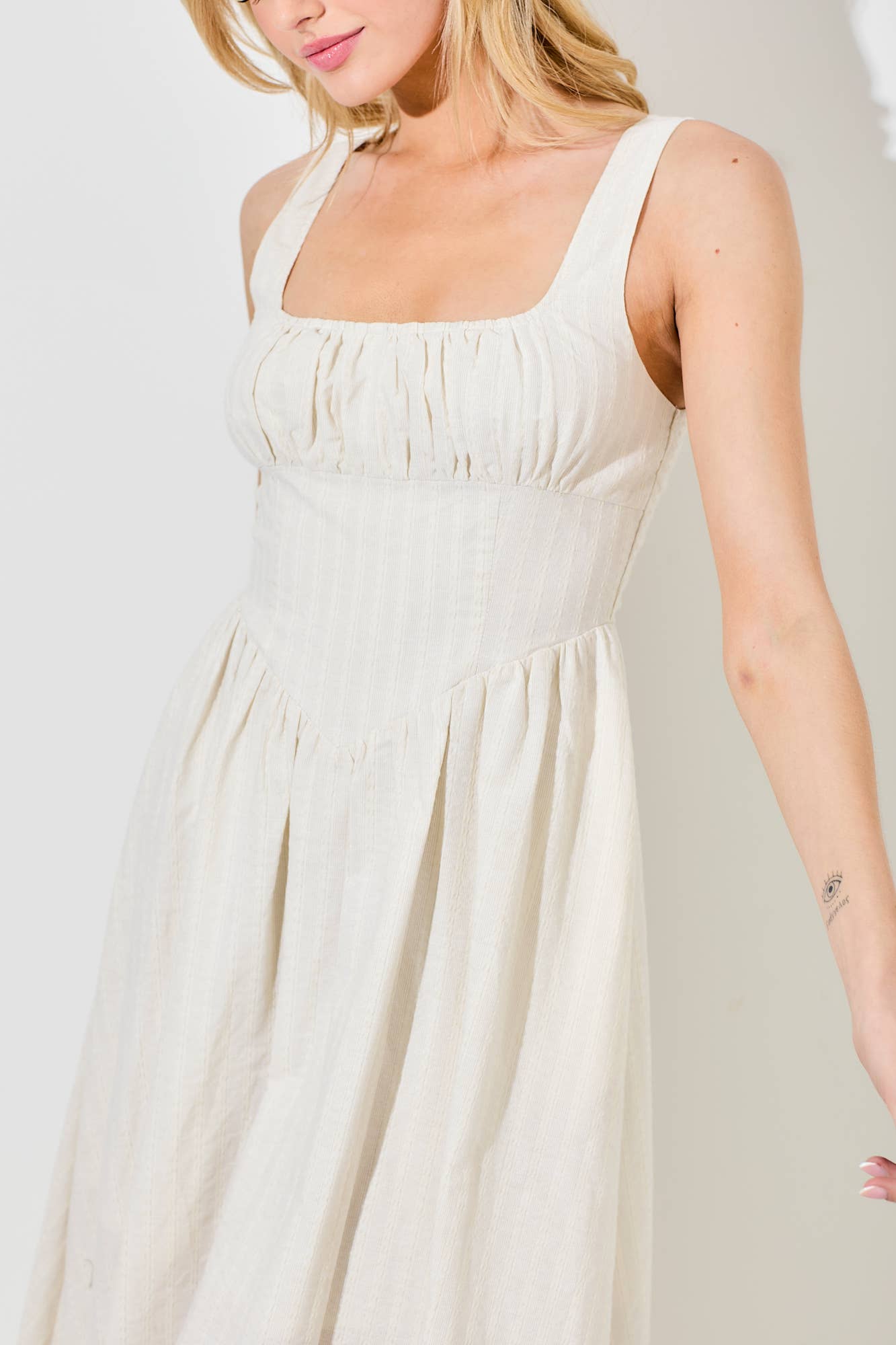 STRIPE MIDI DRESS: BLACK / BD5992
