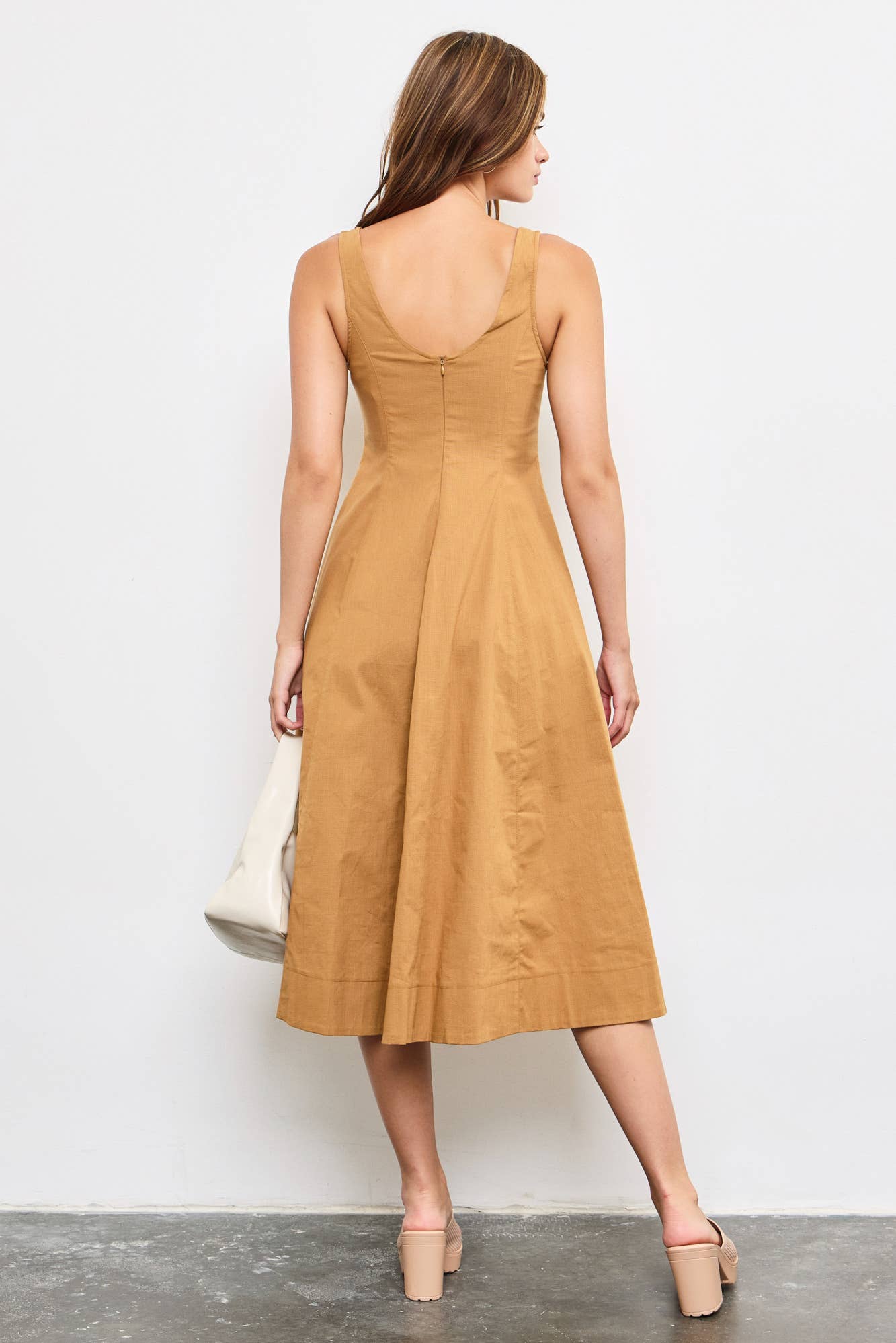 MAXI A-LINE DRESS: Black / S23952