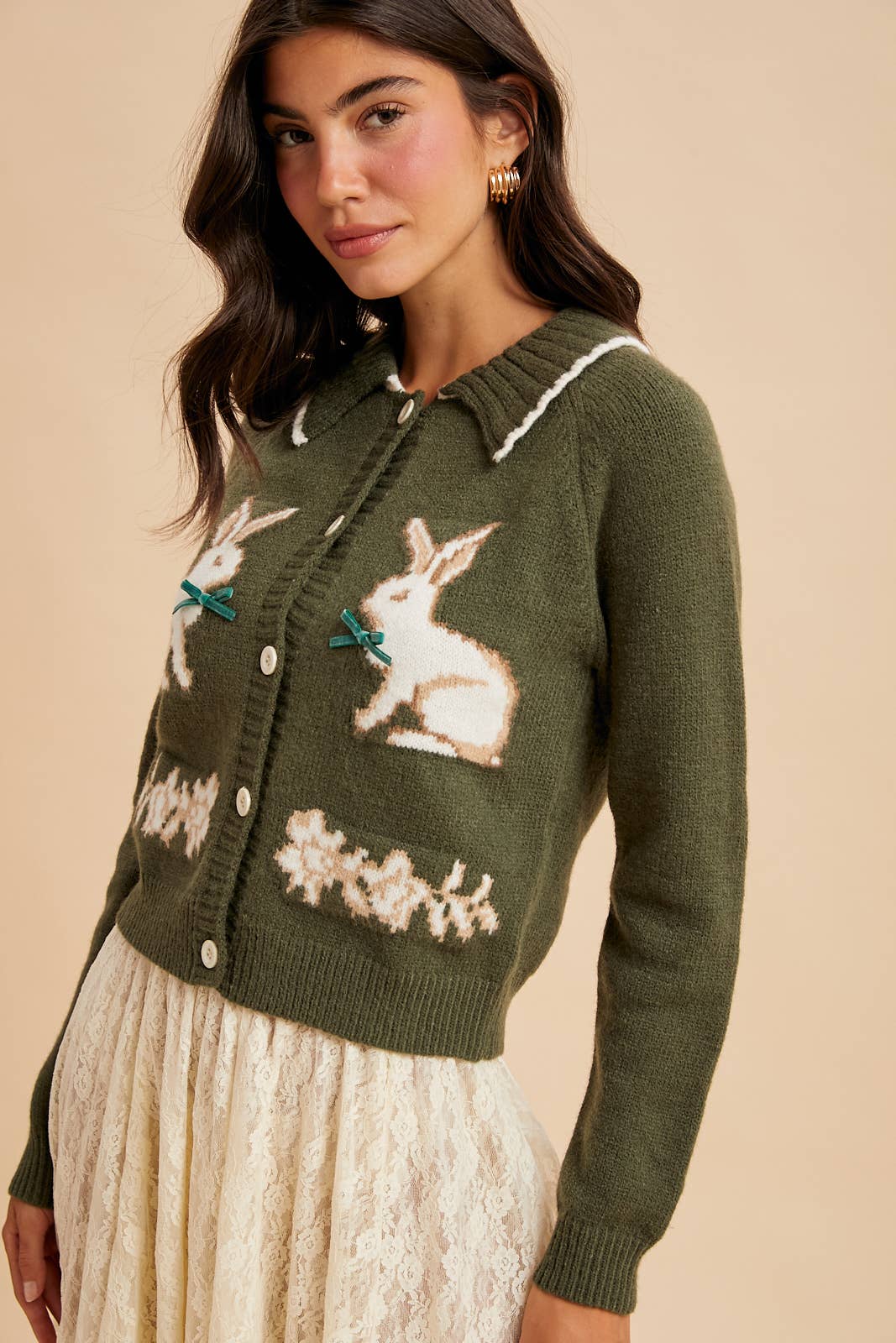 DOLL COLLAR BUNNY CARDIGAN: FERN / ILS9013