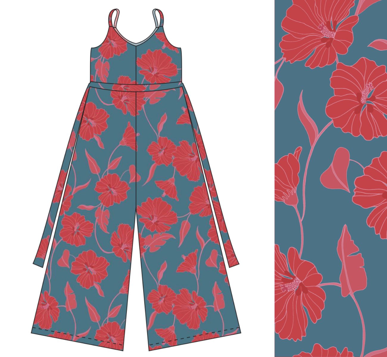 Anela Jumpsuit t in Mao Flower (Cove): – Sugar Sugar Hawaii