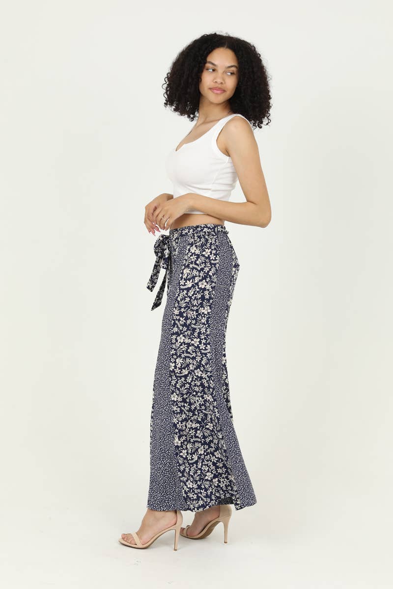 25S76-WA67-WA68 TWIN PRINT FLARE PANTS
