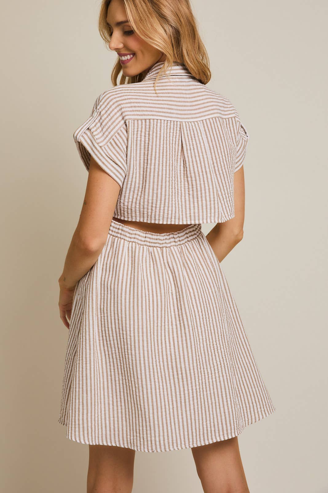 ED2386 : WHITE-TAUPE STRIPE