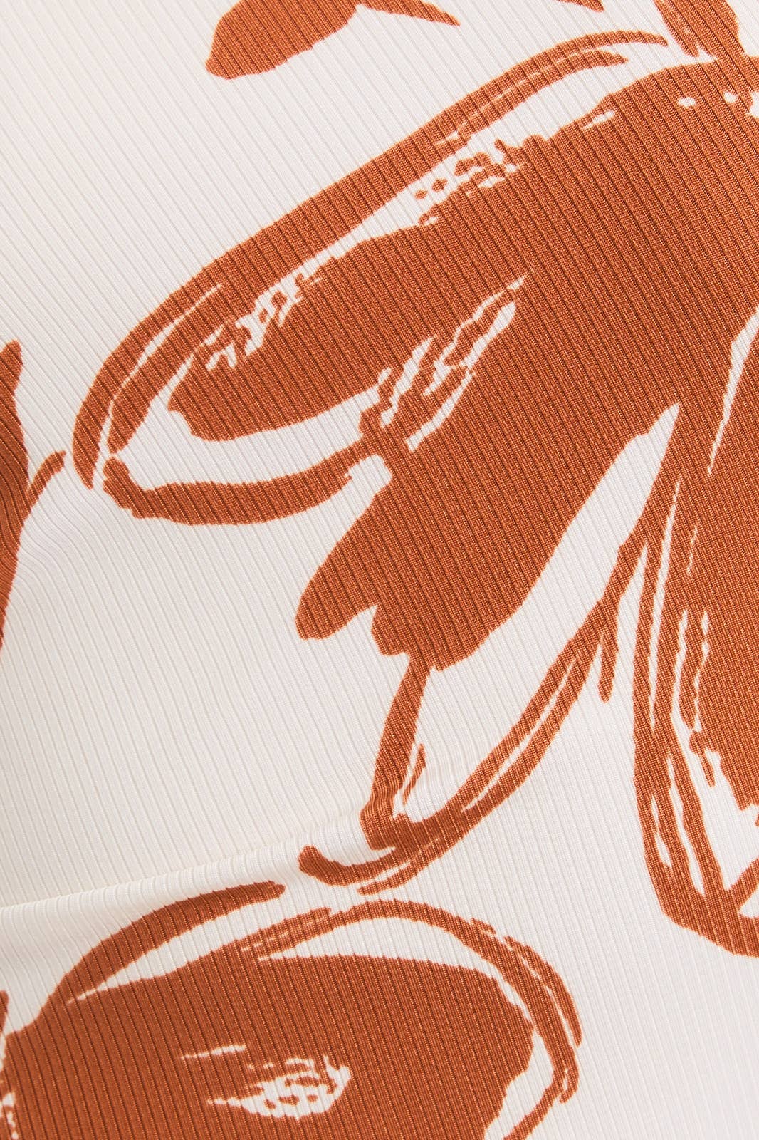 ROUND NECK SLEEVELESS CUT OUT FLORAL PRINT DRESS: TERRACOTTA FLORAL / D19893