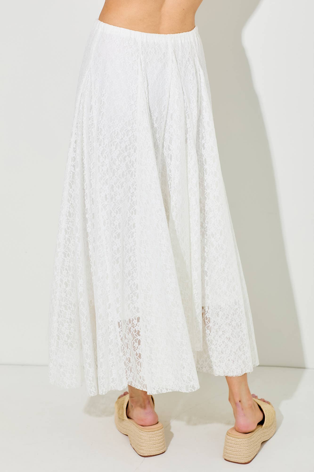 LACE MAXI SKIRT : OFF WHITE / BK1330