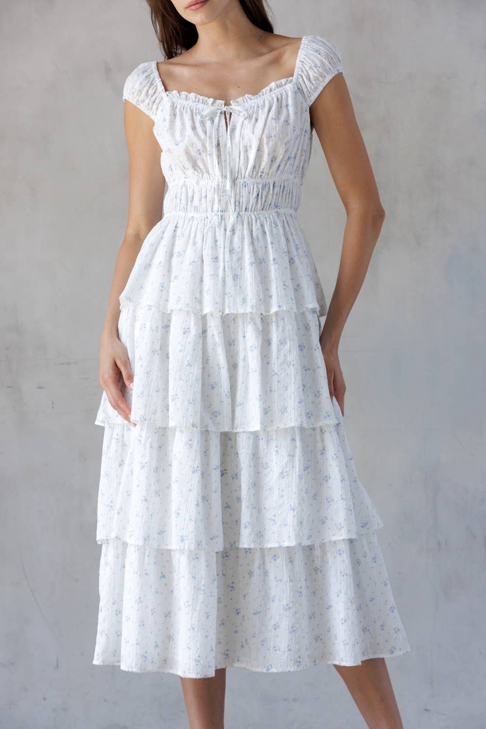 JD7557-WHITE BLUE FL: WHITE /BLUE FL