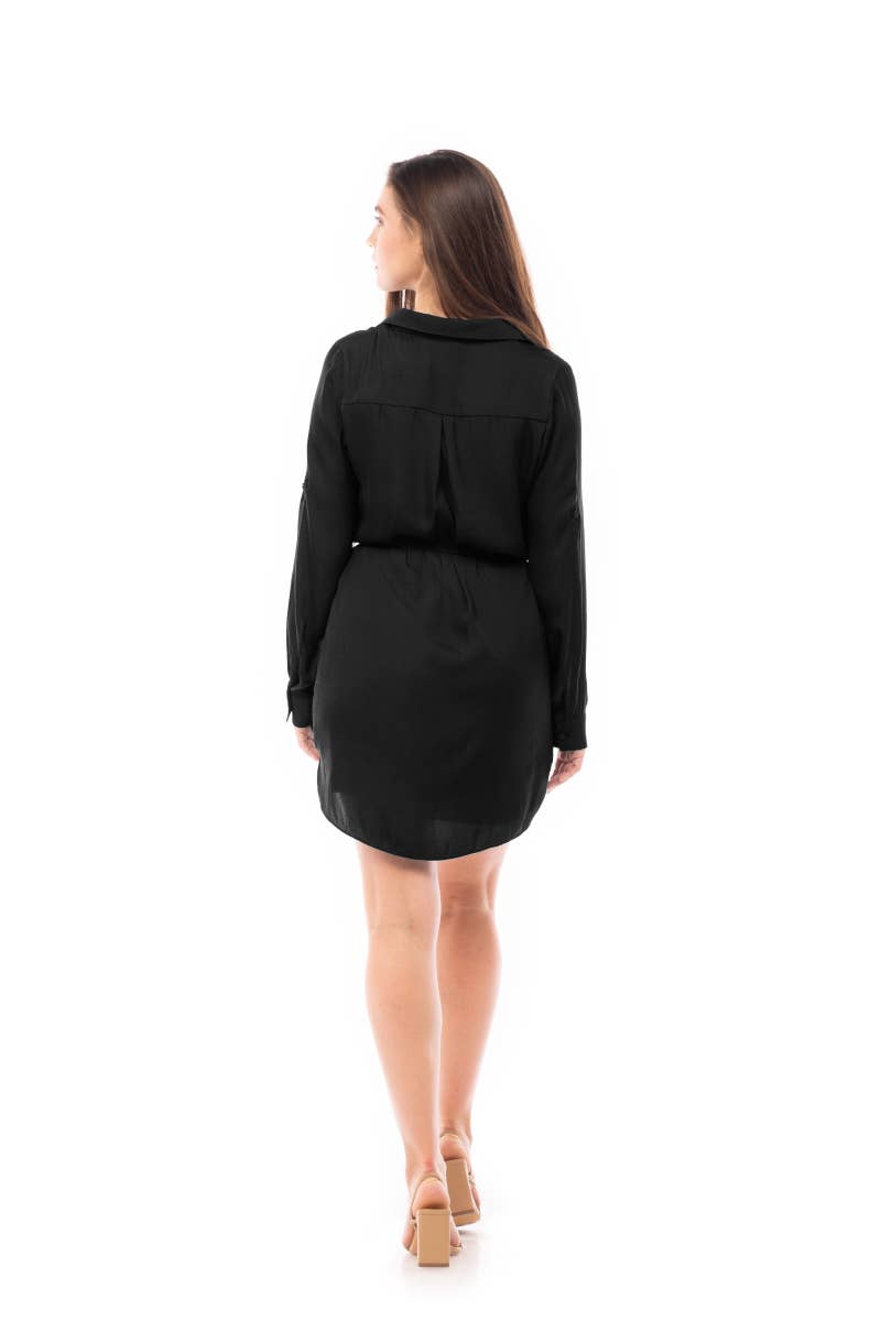 Long Sleeve Shirt Dress - RD117324: RAIN FOREST