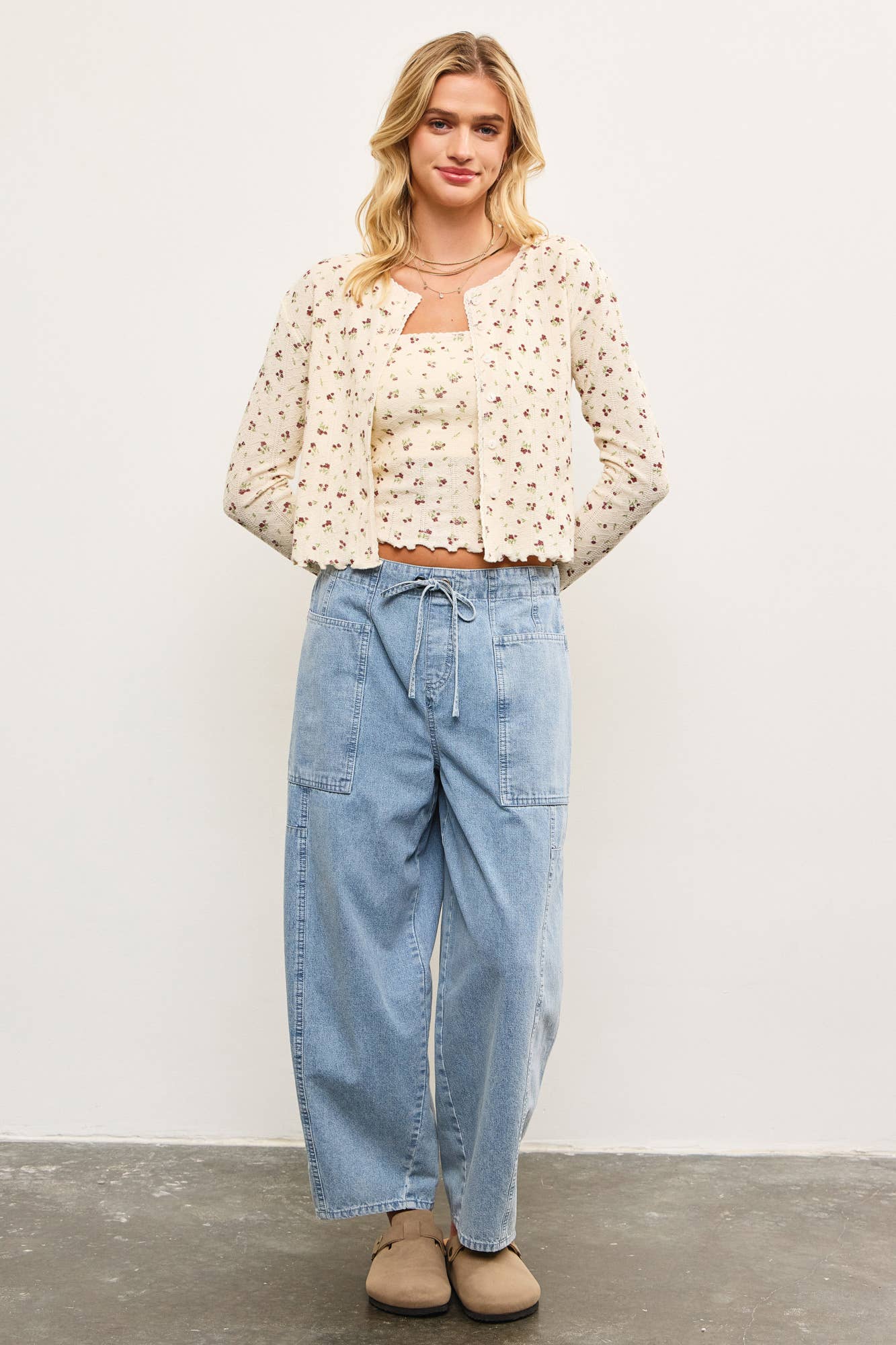 PRINTED KNIT CAMI TOP: BUTTERFLY / S24478