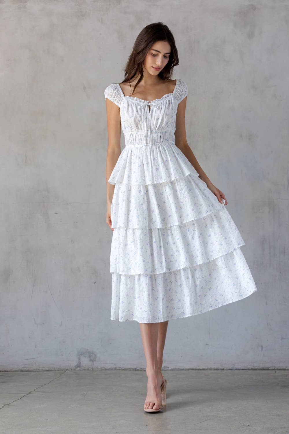 JD7557-WHITE BLUE FL: WHITE /BLUE FL