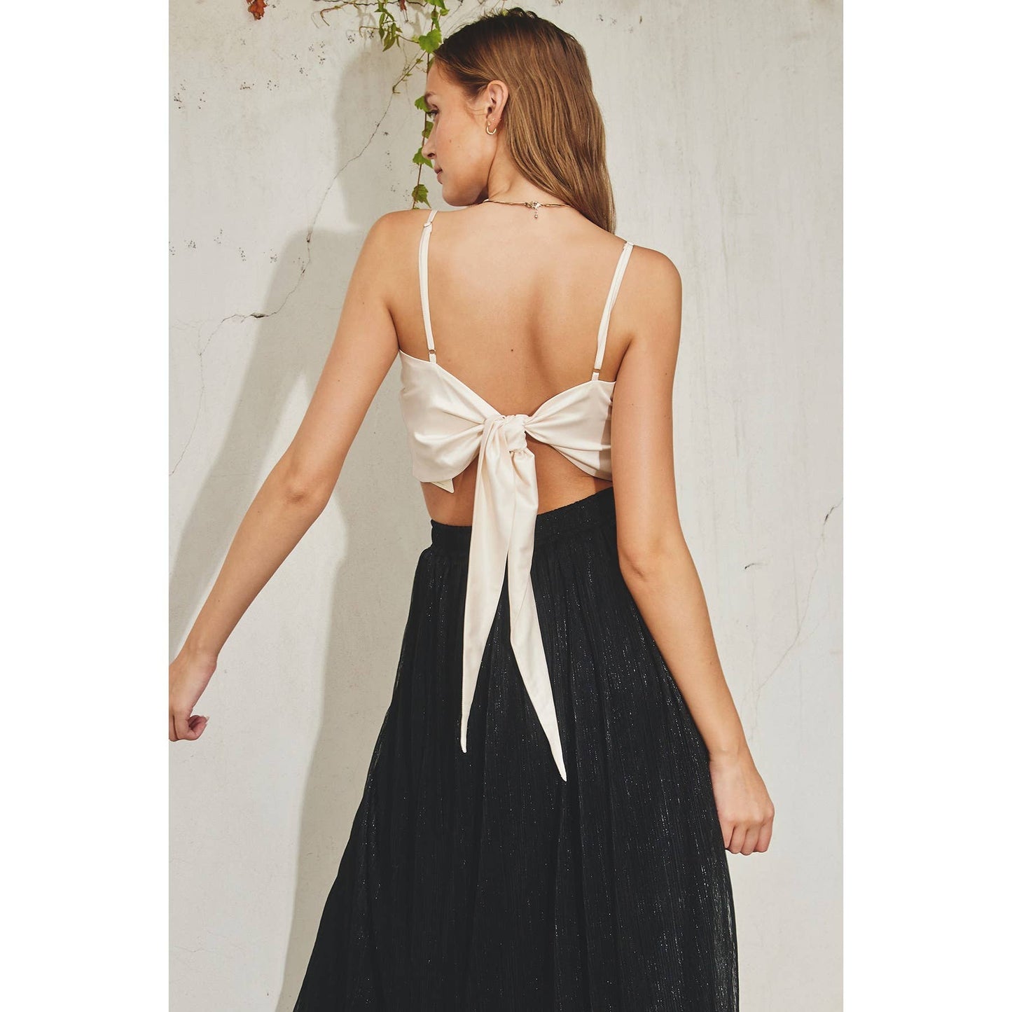 Ft9840 Satin Tie Back Cami Top: DRIED MAUVE