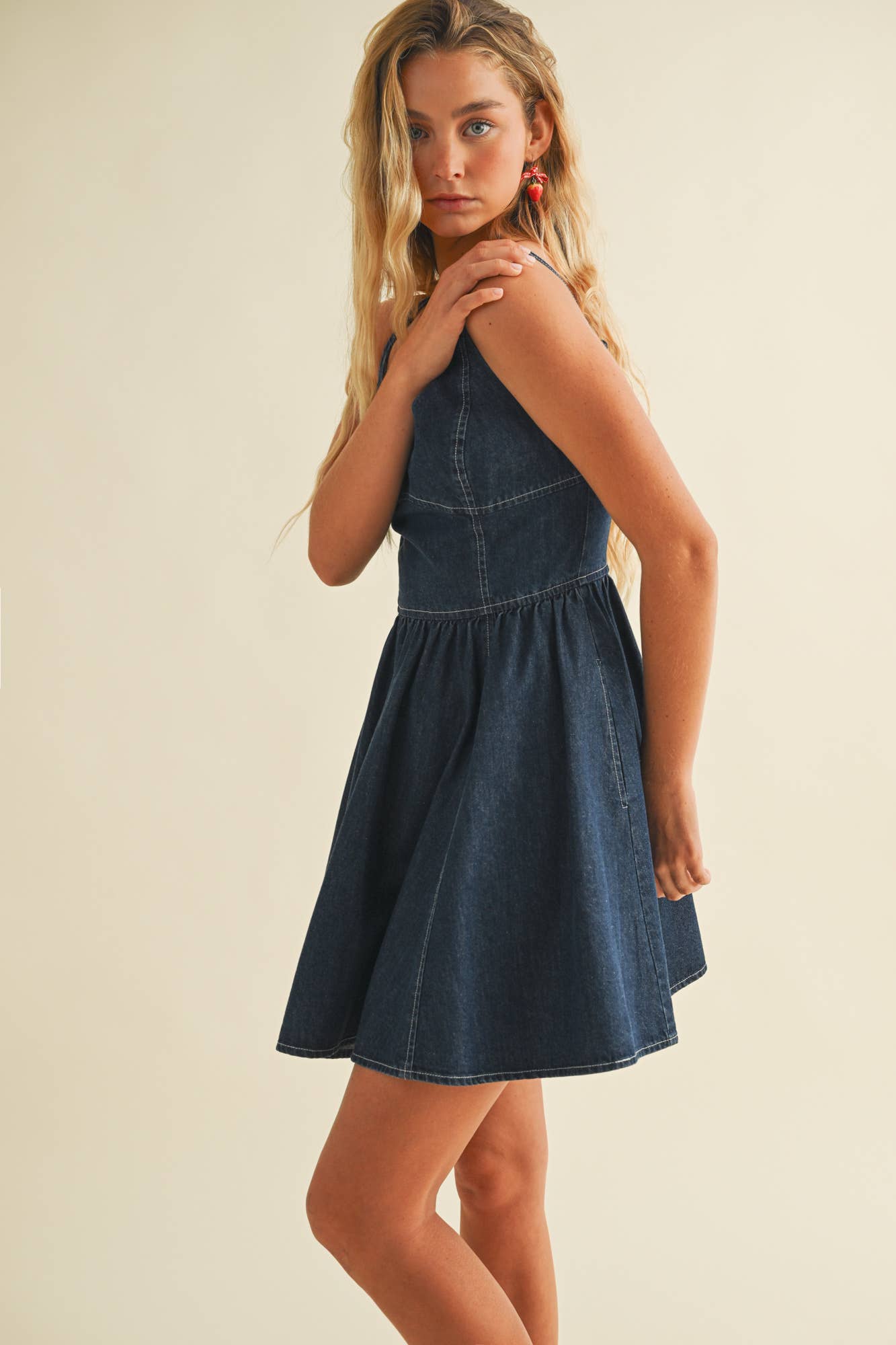 CAMI DENIM SWING DRESS: INDIGO DENIM / DS0903