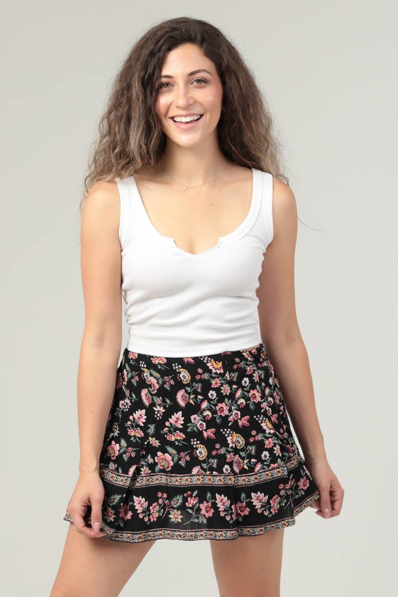 BS910-WB01 PRINTED SKORT