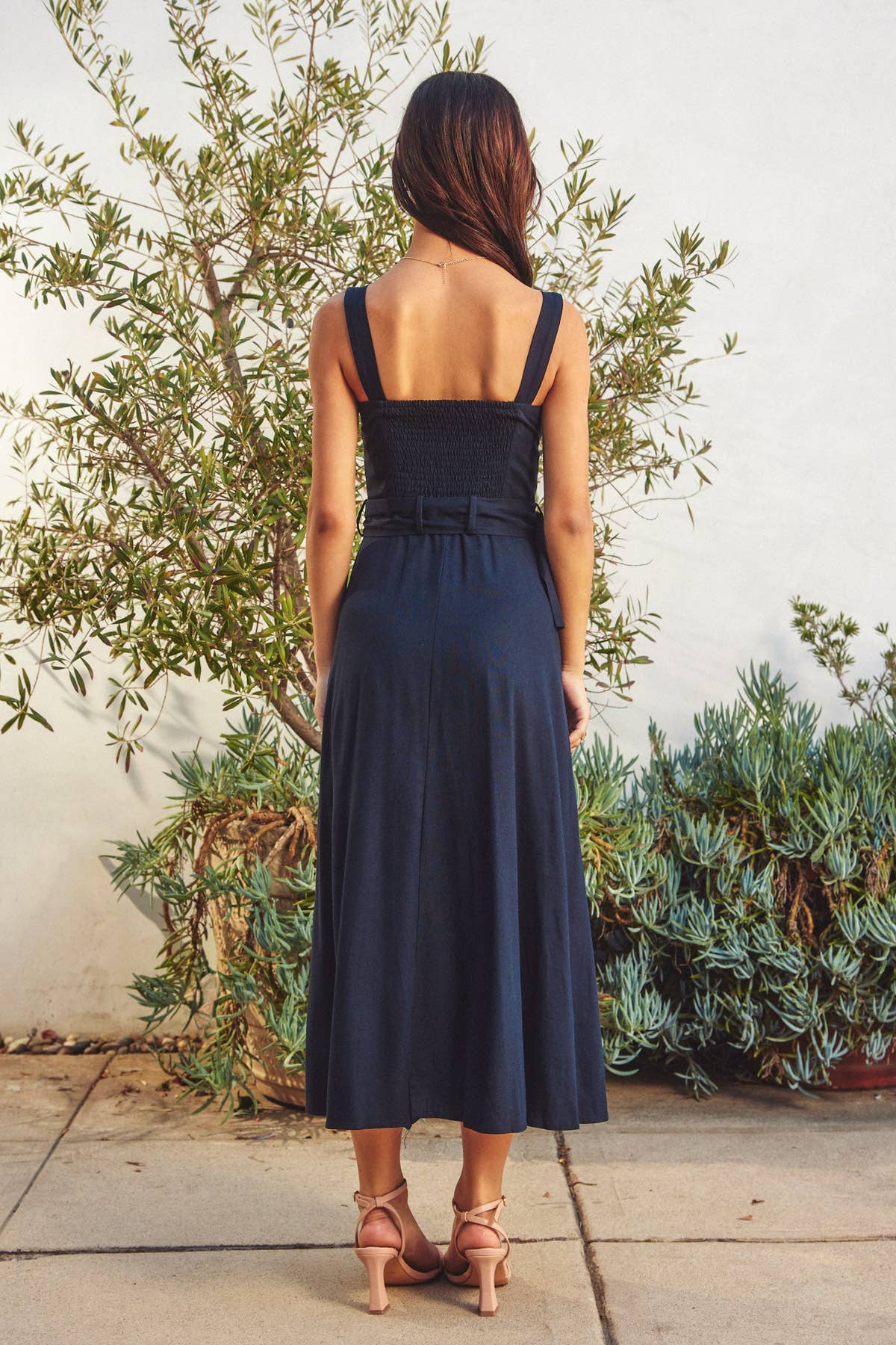 Heaven Sent Buckle Midi Dress: NAVY / FD11820-P1465_1