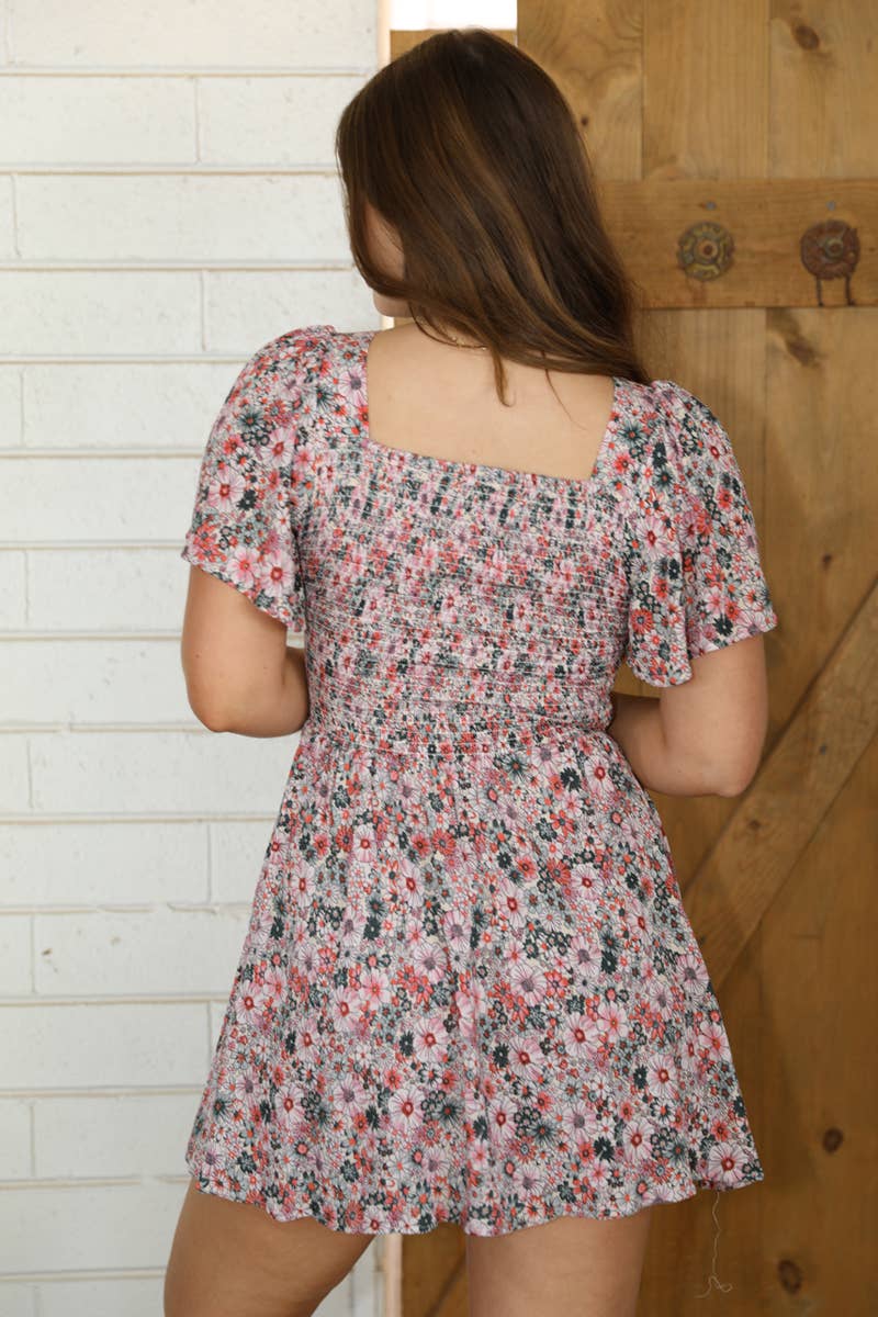 C4458-WA09 V NECK TWIST FRONT CUT OUT DRESS