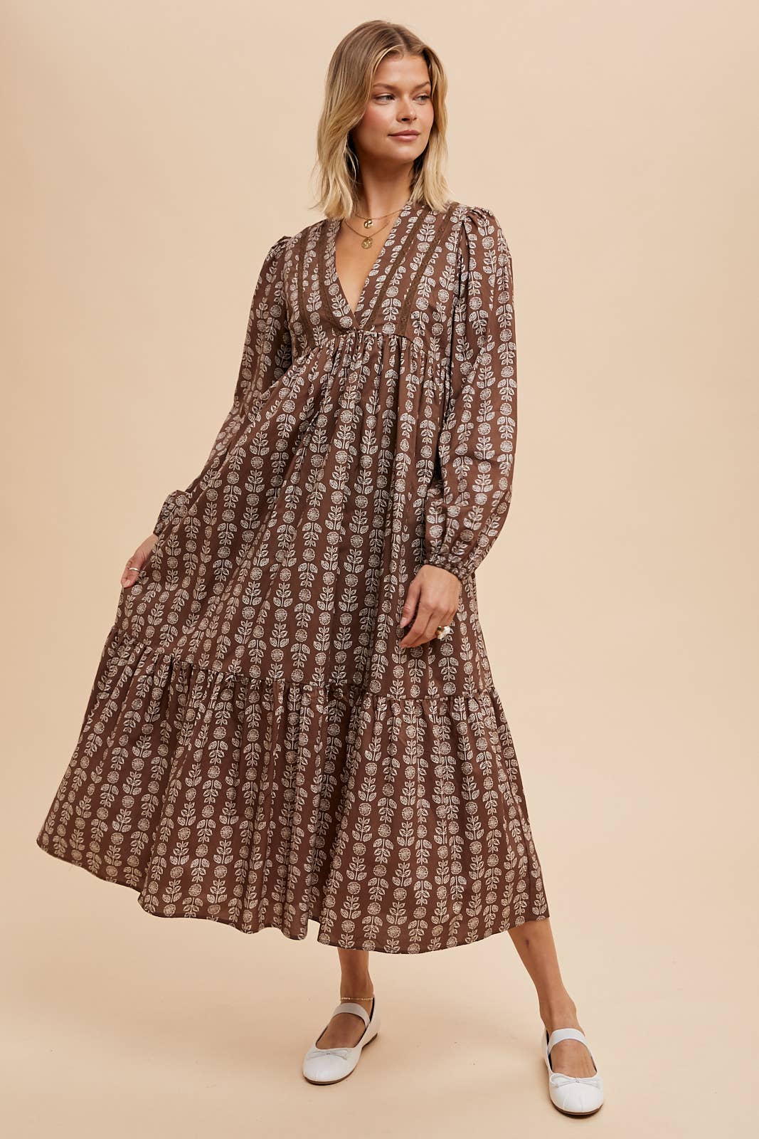 STATEMENT PRINT MAXI DRESS: BLACK / ILD5852