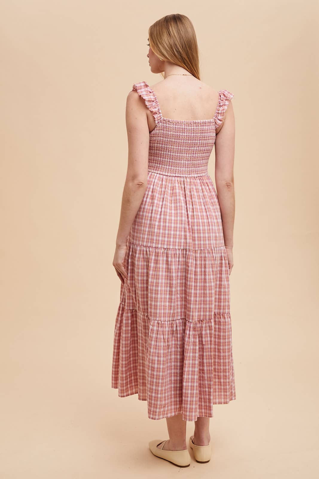 COTTON PLAID SUMMER DRESS: DUSTED MEADOW / ILD6256