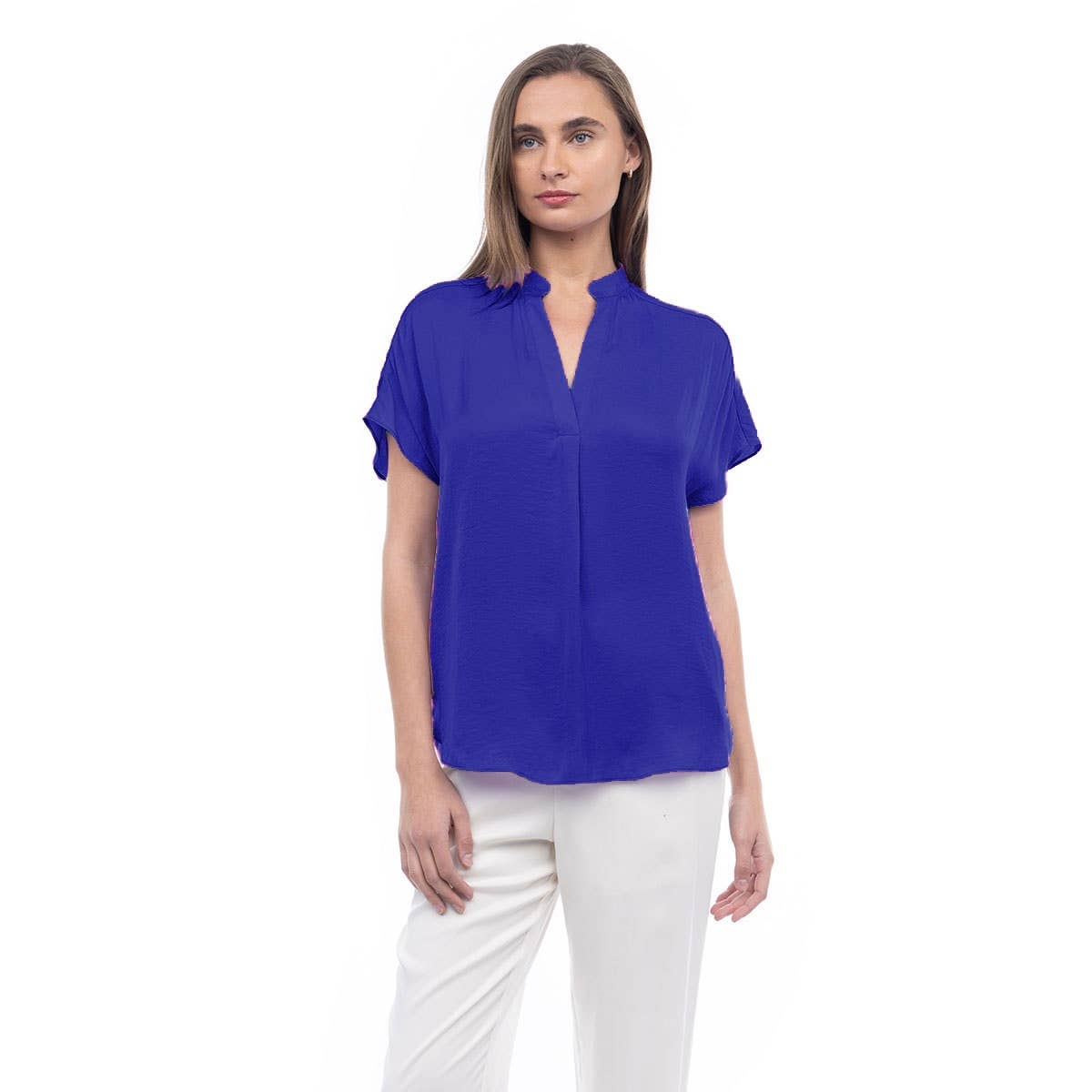 Drop Shoulder Regular Blouse: Navy / OB112897