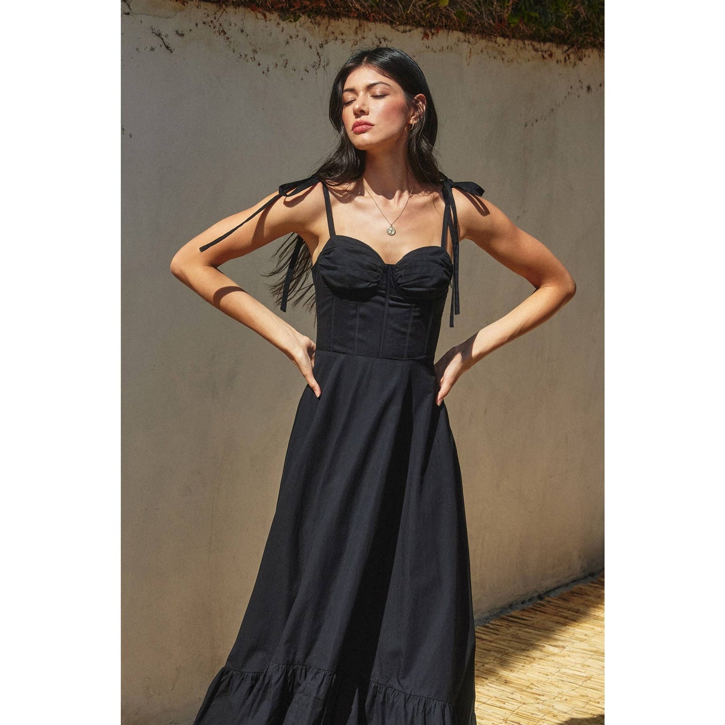 Cotton Poplin Ruched Detail Maxi Dress: WHITE / FD12060-CP175