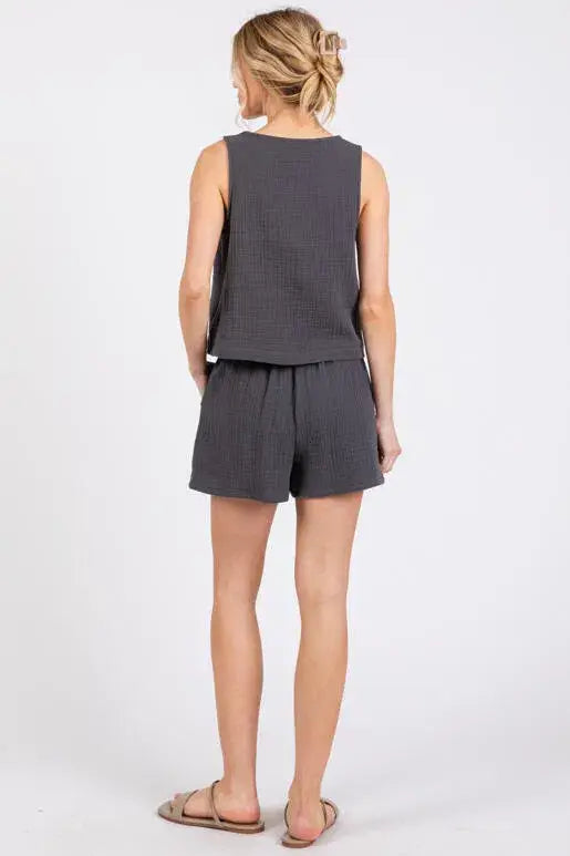 Cotton Triple Gauze Shorts - NP70284H Black