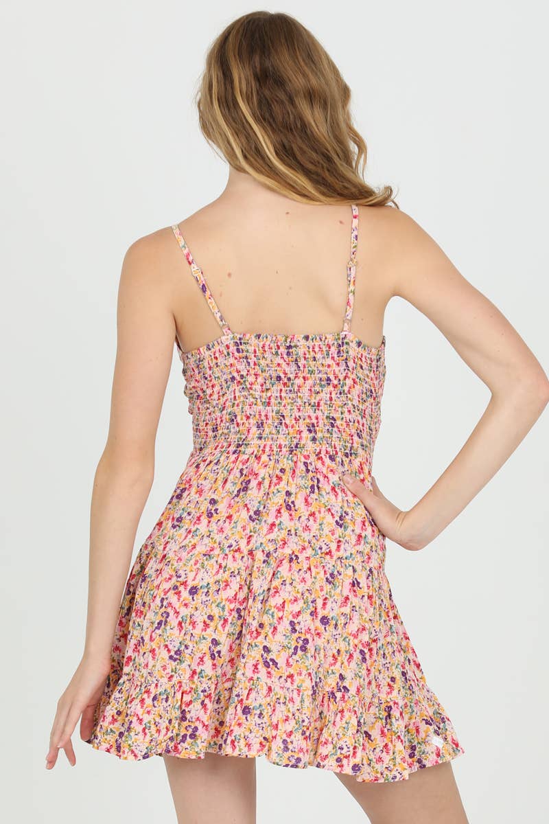 C4143-A814 V NECK TWIST FRONT SUNDRESS: LILAC