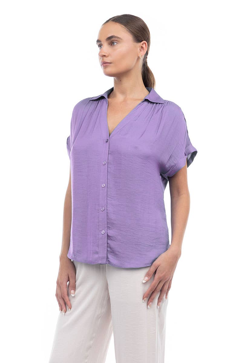 Short Sleeve Blouse - SB113287: Mystic Mauve