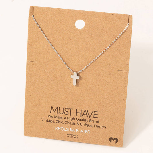 Dainty Mini Cross Pendant Necklace: ENE2142