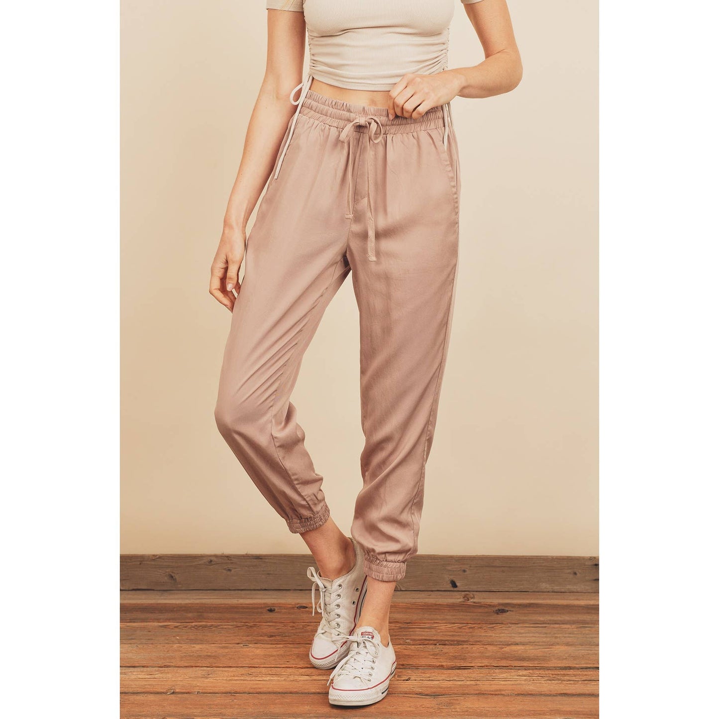 Easy Drawstring Joggers: WASHED GREY / FP5513