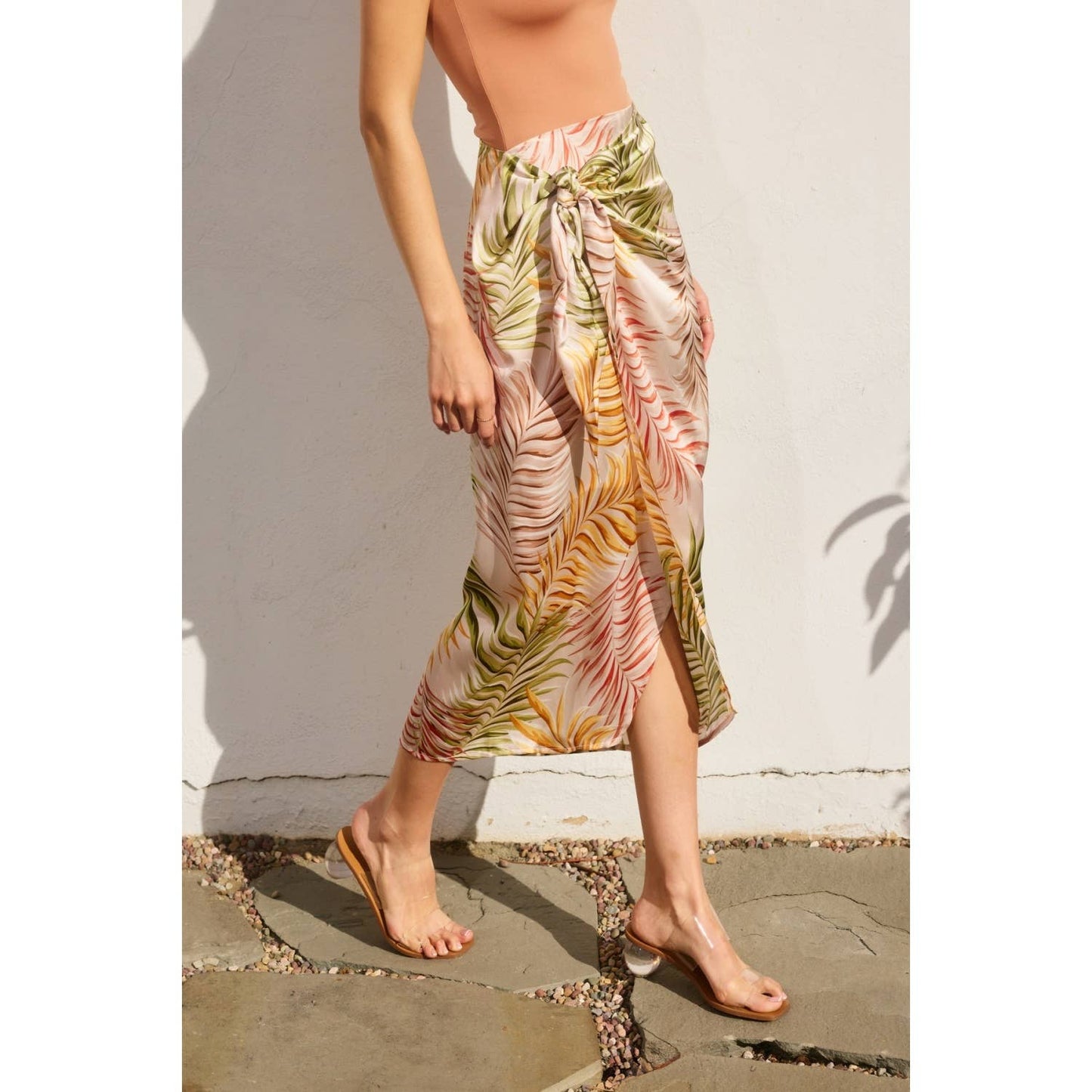 Sunkiss Sarong Wrap Skirt: DESERT PALM / FS10826-P2056