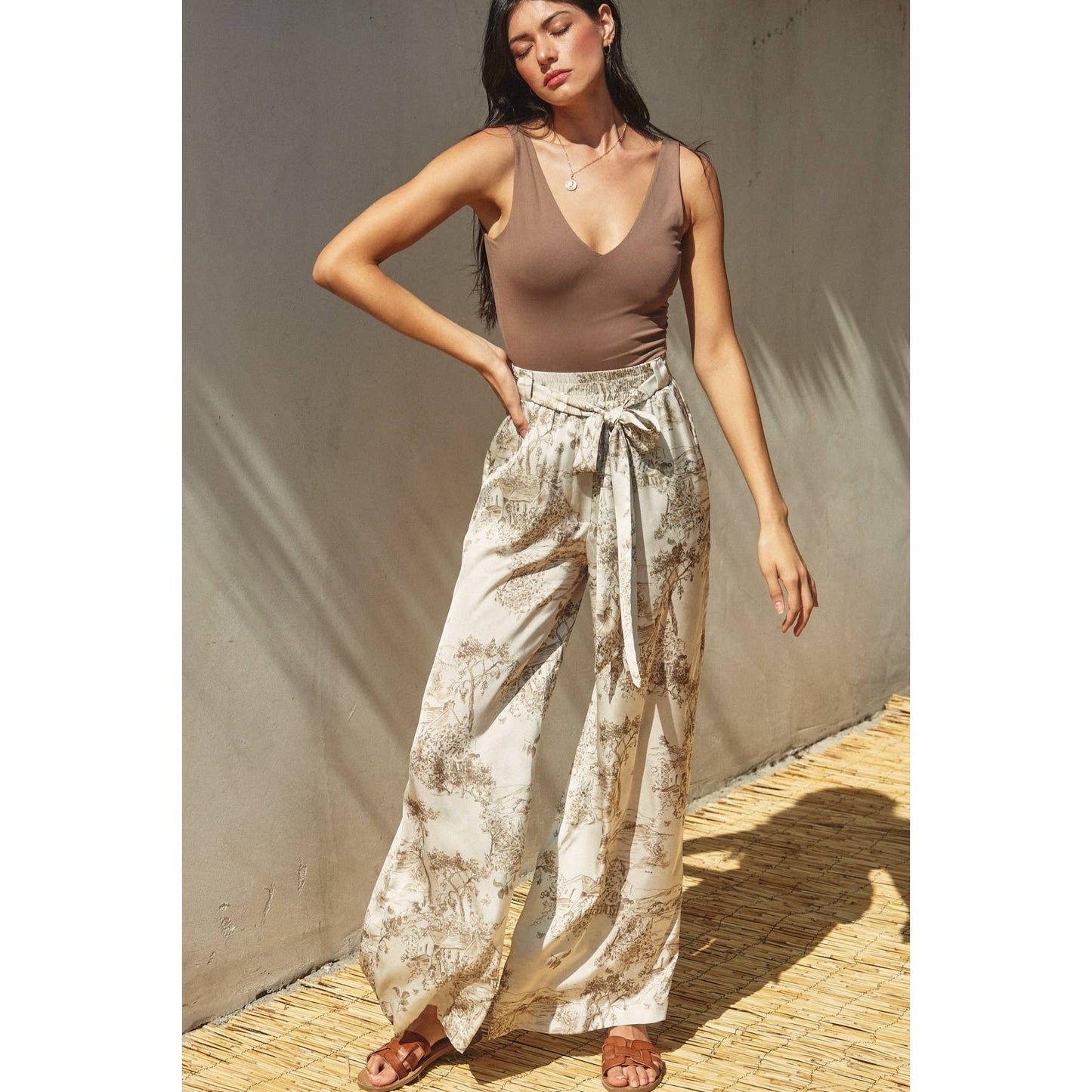 Bar Harbor Looped Belt Pants: PRALINE / FP12080-P1803_1