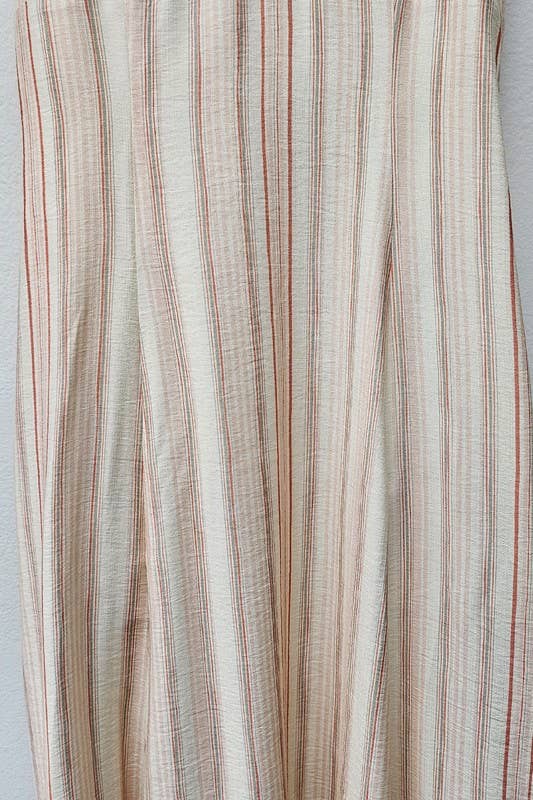 Stripe Print Open Back Maxi Dress: Blue IM8689