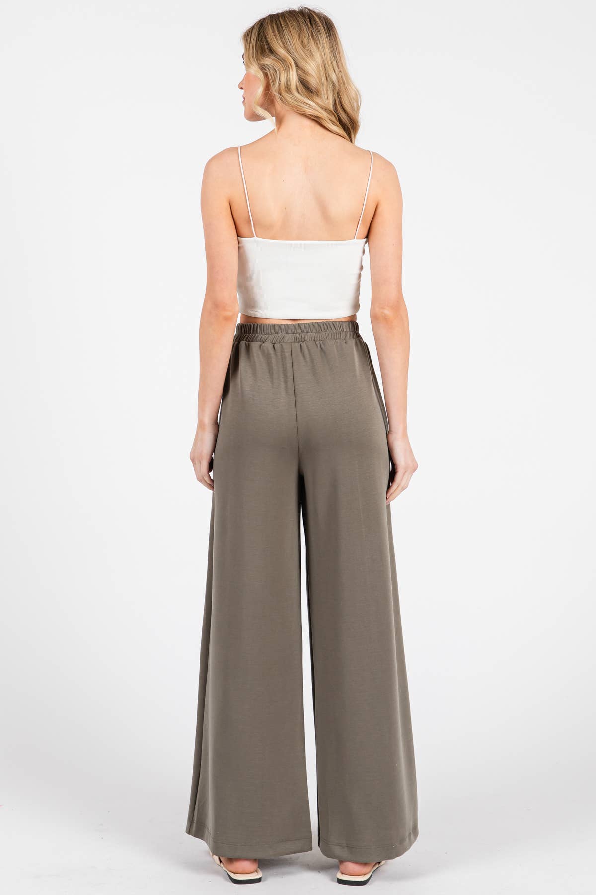 Modal Jersey Wide Leg Pants - NP70337: Stone