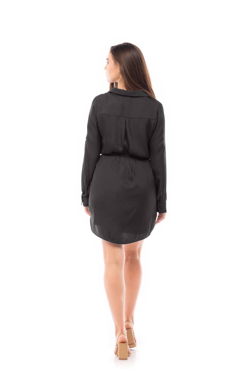 Long Sleeve Shirt Dress - RD117324: RAIN FOREST
