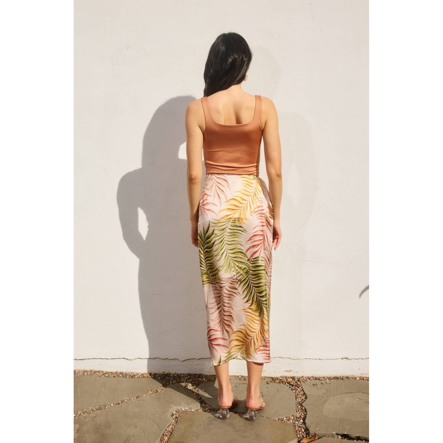 Sunkiss Sarong Wrap Skirt: DESERT PALM / FS10826-P2056