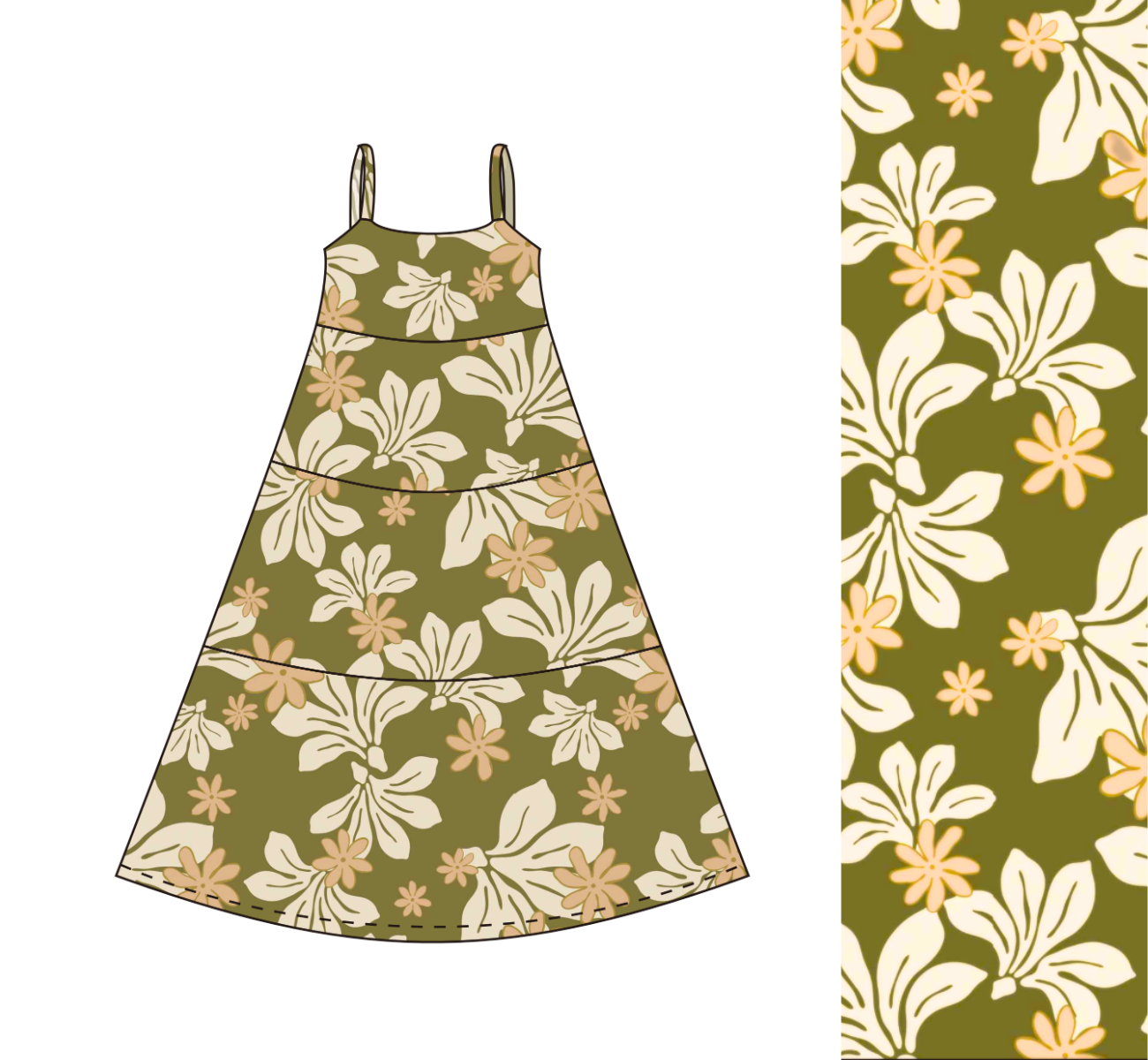 Meilani Dress in Naupaka Blossom