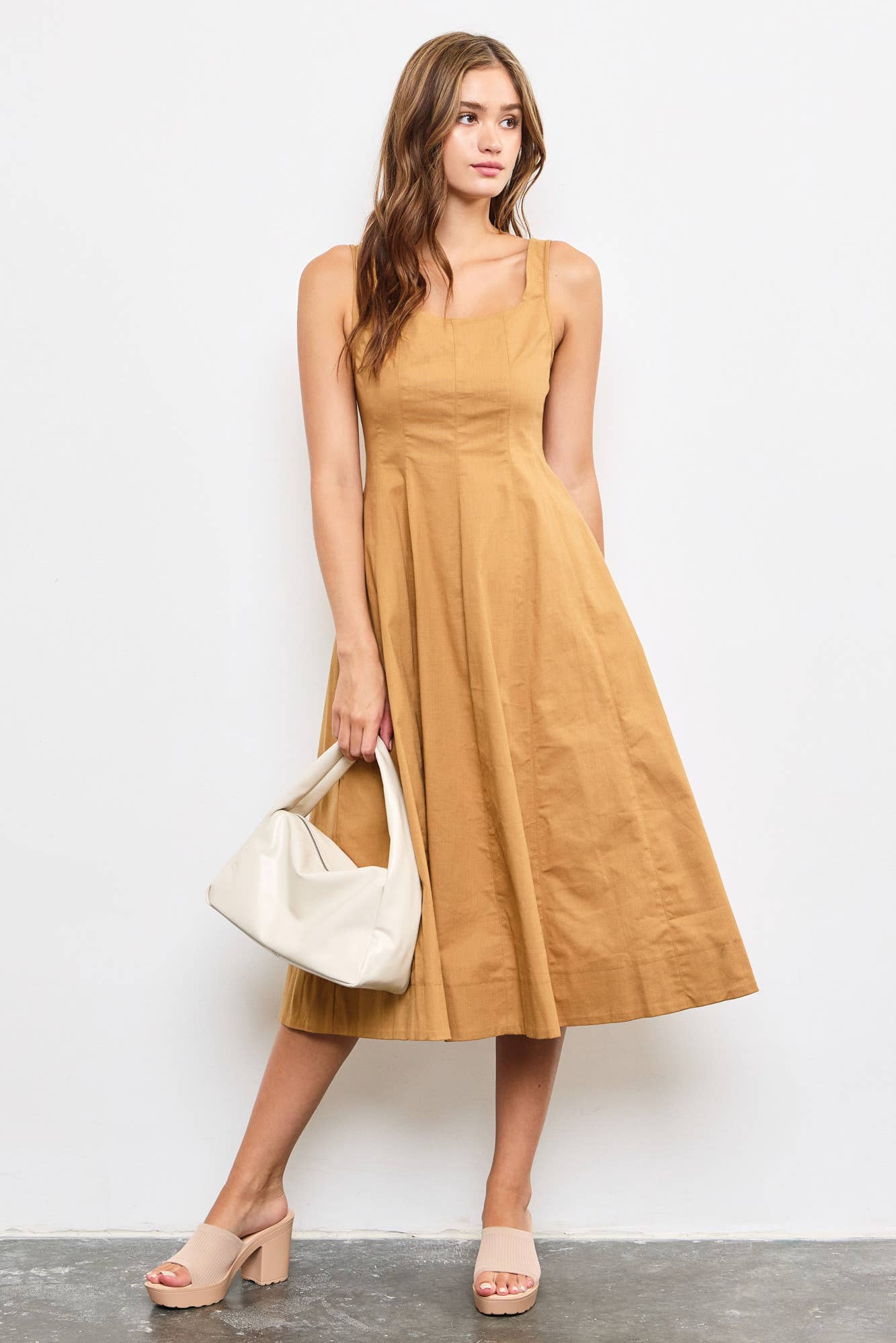 MAXI A-LINE DRESS: Black / S23952